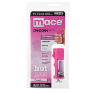 Hot Pink Pepper Spray Pocket Model By Mace Displayed in Store Packaging