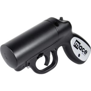 Mace®Black Pepper Gun Angled Front View of Strobe LED