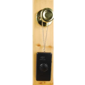2 In 1 Personal and Door Alarm Viewed Hanging on Door-Knob