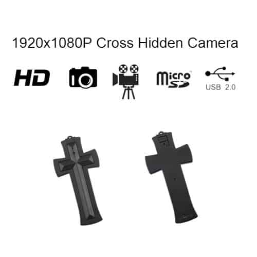Cross Neck less with Hidden Spy Camera and built in DVR Front and Back View