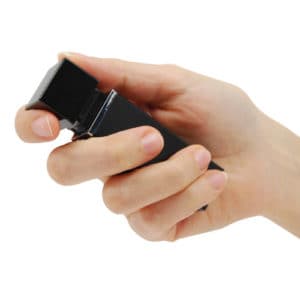 Black Lipstick Personal Safety Alarm Viewed in hand