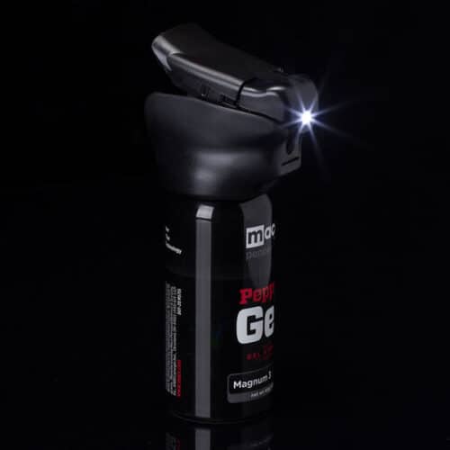 Pepper Spray Gel Mace Night Defender with Light Side View