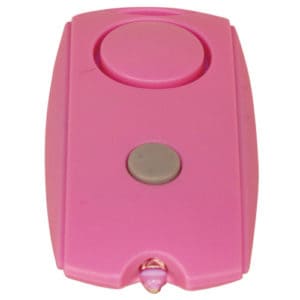Mini Pink Personal Alarm with LED flashlight Top Angle View