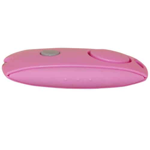 Mini Pink Personal Alarm with LED flashlight Side View
