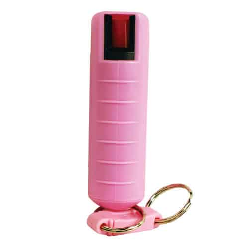 Pepper Shot 1/2 oz Pink Pepper Spray Hard Case Front View Key Chain