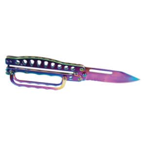 Plasma Color Butterfly Knife Knuckle Guard Opened View