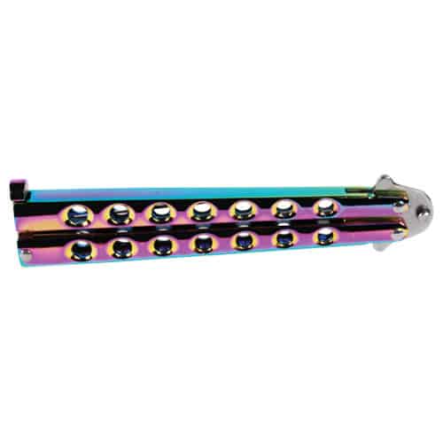 Stainless Steel Butterfly Knife Plasma Color in Closed View