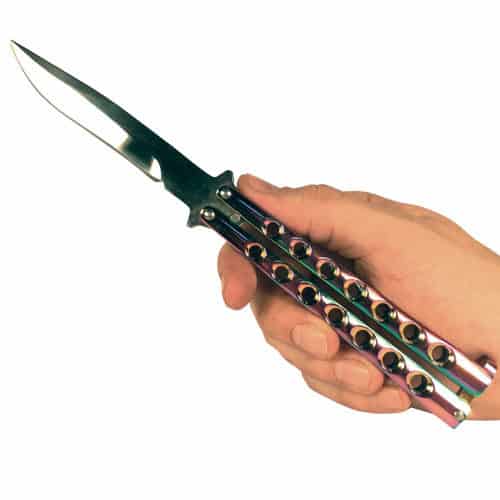Plasma Stainless Steel Butterfly Knife Viewed in Hand