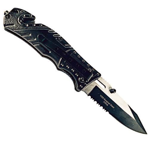 Folding Tactical Survival Pocket Knife Assisted Open with Two Tone Blade Showing