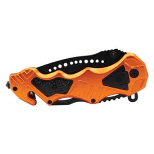 Rescue Orange Tactical Spring Assisted Folding Knife Closed View