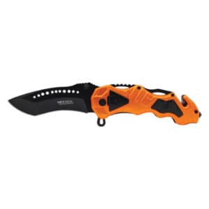 Rescue Orange Tactical Spring Assisted Folding Knife Opened View