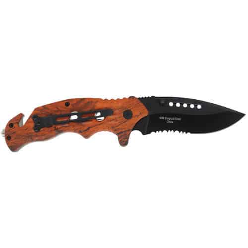 Orange Camo 8 Inch 440 Stainless Steel Spring Assisted Open View
