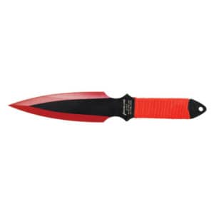 Red 440 stainless steel Throwing Knife Side View