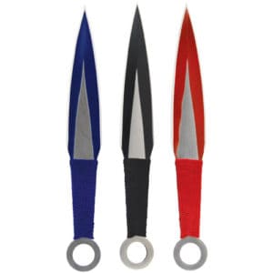 440 Stainless Steel 3 Piece 3 Color Throwing Knife Set Front View