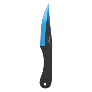 Blue 6.5 Inch 440 Stainless Steel Throwing Knife Front View