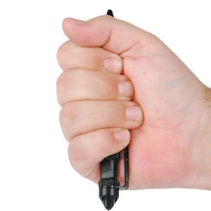 Black Tactical Pen Viewed in Hand