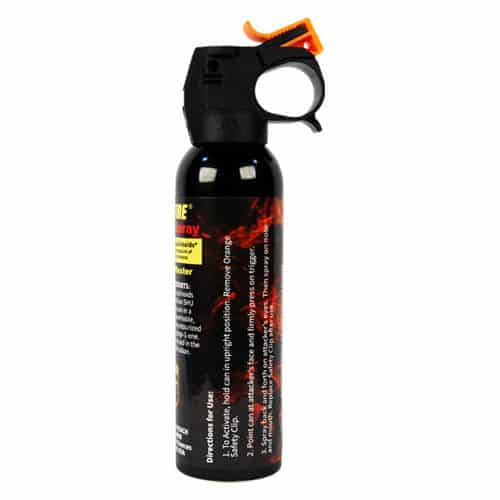 9 ounce Fire Master Fogger Wildfire™ 1.4% MC Pepper Spray Side View Direction of Use