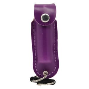 Purple Wildfire™ 1/2 oz Pepper Spray 1.4% MC With Leatherette Holster Front View
