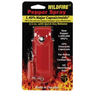 Wildfire™ Pepper Spray 1/2 oz With Red Leatherette Holster in Shipping Pack