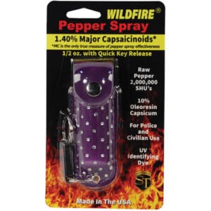 Wildfire™ 1/2 oz With Purple Rhinestone Holster Viewed in Blister Pack