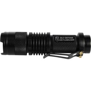 Budget Self Defense Flashlight 500 Lumen LED Side View Belt Clip