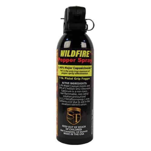 1.4% MC WildFire™ Pepper Spray 16 oz Fogger Pistol Grip View of Active Ingredients