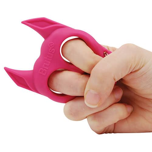 Brutus Pink Self Defense Keychain Demonstrated Person Hand