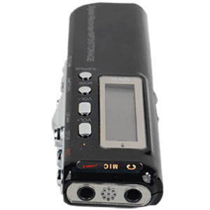 Mini Digital Telephone Voice Recorder Laying Down Showing View of Mic
