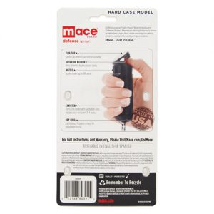 Black Mace® Pepper Spray Hard Case Back of Package with Instructions View